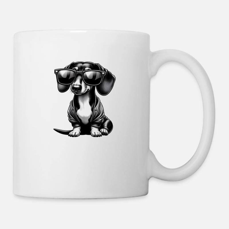 Cute Dachshund Dog - Mug - white