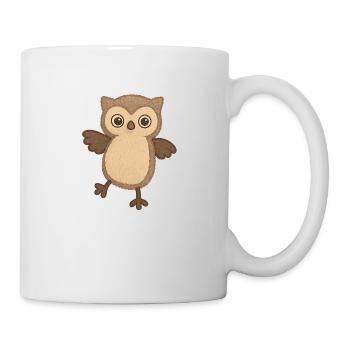 Owl for Kids T-Shirts – Clever Forest Animal Design - Mug - white - Right