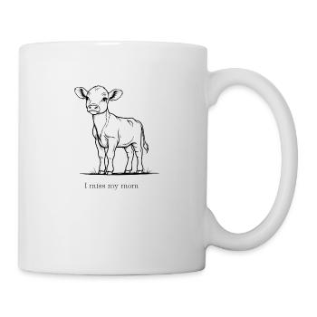 Veau minimaliste – « Ma maman me manque » - Mug blanc - blanc - Droite