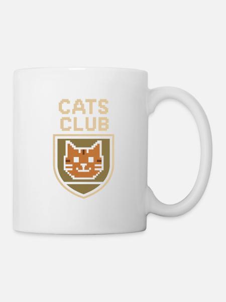 Emblème du Pixel Art Cat Club - Mug blanc - blanc