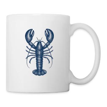 Detaillierte blaue Hummer-Illustration - Tasse - Weiß - Rechts
