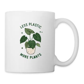 Less Plastic More Plants - Eco Friendly Sustainabl - Mug - white - Right