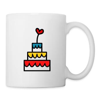 HAPPY BIRTHDAY. JOYEUX ANNIVERSAIRE. GÂTEAU. - Mug blanc - blanc - Droite