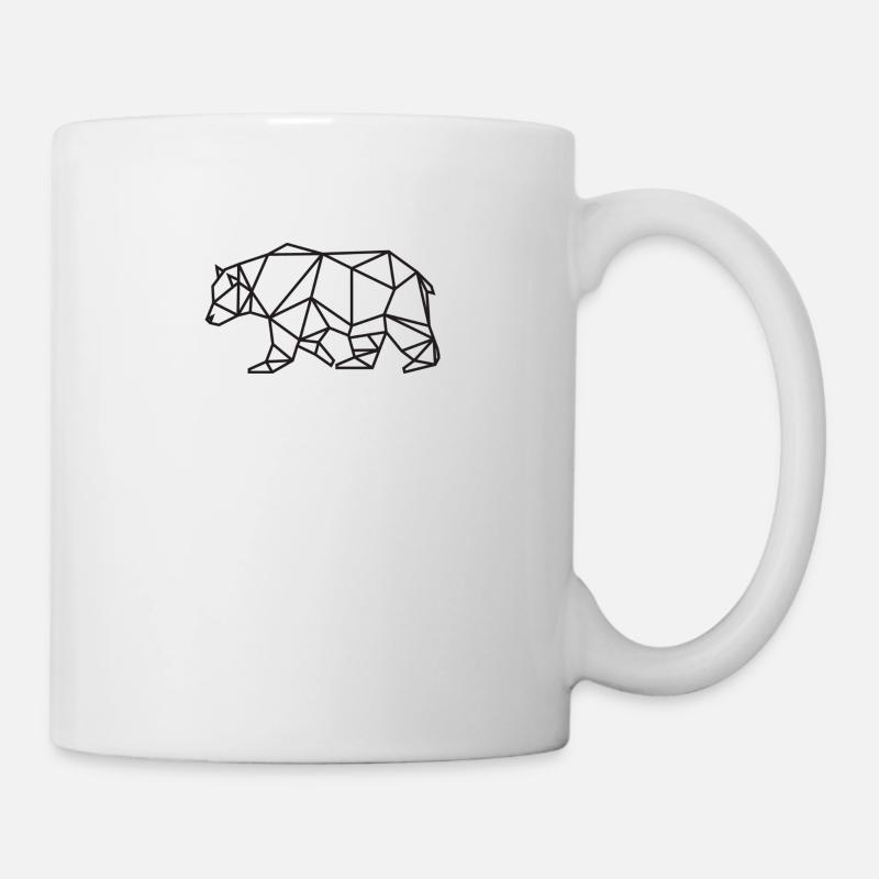 Bear Black Geometric - Mug - white