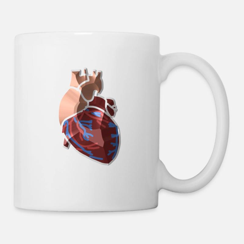 Herz Anatomie - Tasse - Weiß