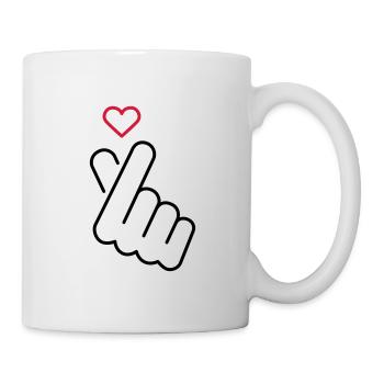 Love - hand signals with heart - Mug - white - Right