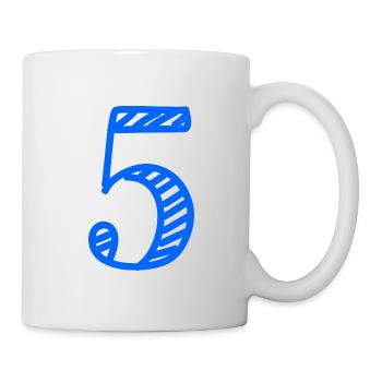 5 JAHRE. 5-jähriges JUBILÄUM. GEBURTSTAG 5 JAHRE. 5 - Tasse - Weiß - Rechts