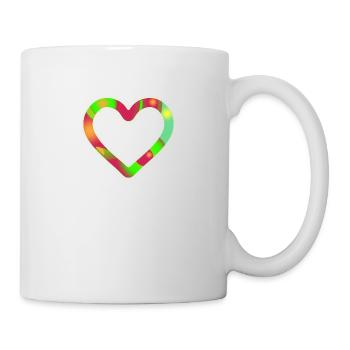 Herz neon - Tasse - Weiß - Rechts