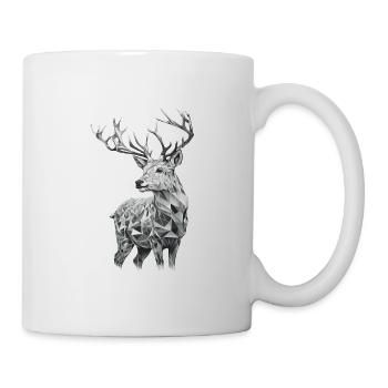 Deer geometric black and white - Mug - white - Right