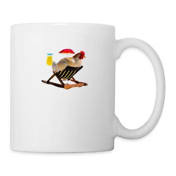 Fun, chicken on the beach - Mug - white - Right