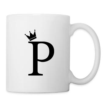 Couronne de monogramme P - Mug blanc - blanc - Droite