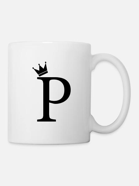 P-Monogramm-Krone - Tasse - Weiß