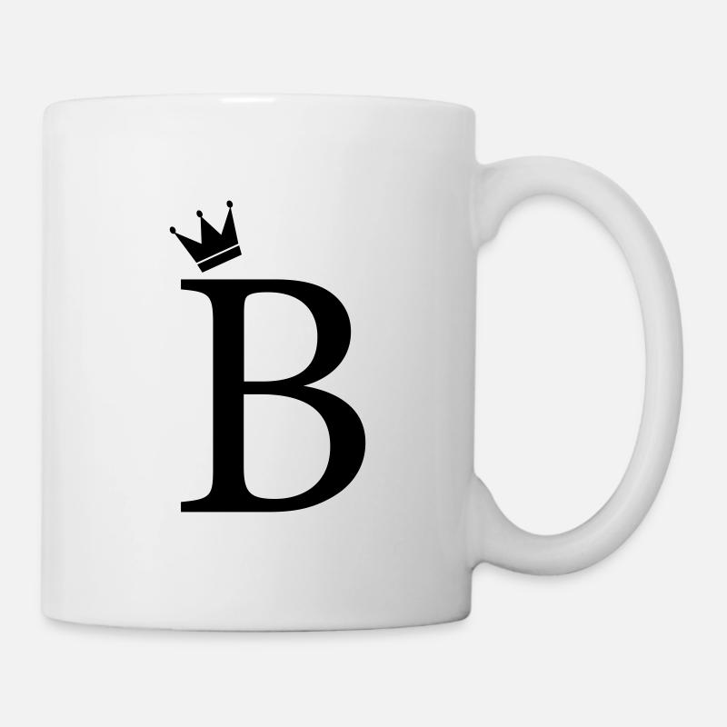 B-Monogramm-Krone - Tasse - Weiß