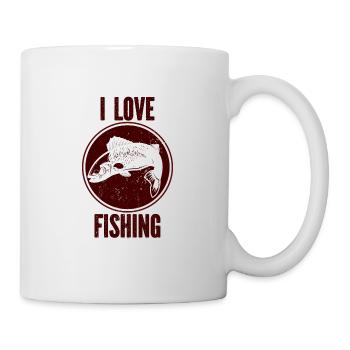 Angler Angelhaken Angelrute Sportfischer - Tasse - Weiß - Rechts