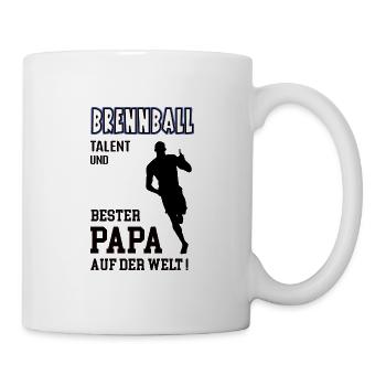 Brennball Spieler Brennballer Papa Vater Mann - Tasse - Weiß - Rechts