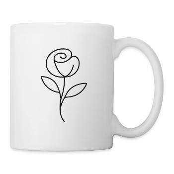 Rose minimaliste - élégante et moderne - Mug blanc - blanc - Droite