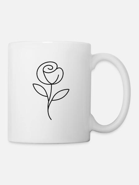 Minimalist rose - elegant & modern - Mug - white