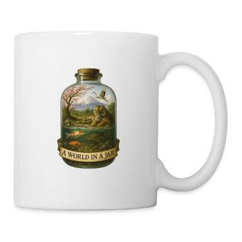 Tigre et carpe koï du Japon – Un monde dans un bocal - Mug blanc - blanc - Droite