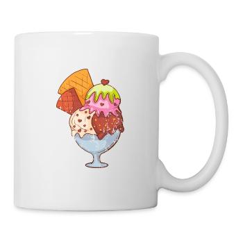 Retro vintage grunge style ice cream cup - Mug - white - Right
