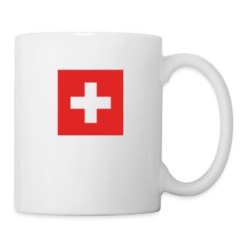 Schweizer Flagge, Schweizer Fahne - Tasse - Weiß - Rechts