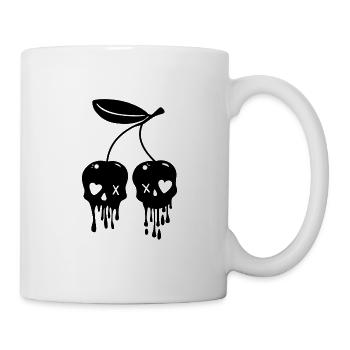 Cherries Kawaii Skull Pastel Goth - Mug - white - Right