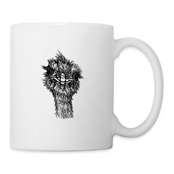 Drôle de tête d’autruche d’oiseau vintage - Mug blanc - blanc - Droite