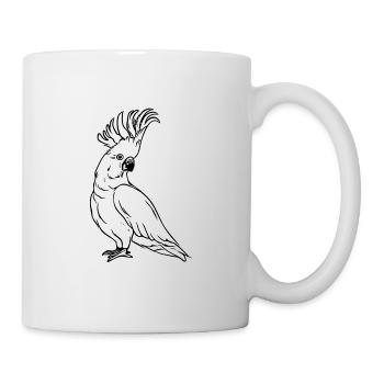 Kakadu Portrait Oiseau Dessin - Mug blanc - blanc - Droite