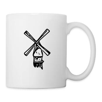 Vintage minimalist nostalgic windmill - Mug - white - Right