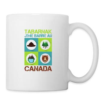 Tabarnak Je Me Barre Au Canada, Feuille D'érable - Mug blanc - blanc - Droite