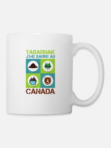 Tabarnak Je Me Barre Au Canada, Feuille D'érable - Mug blanc - blanc