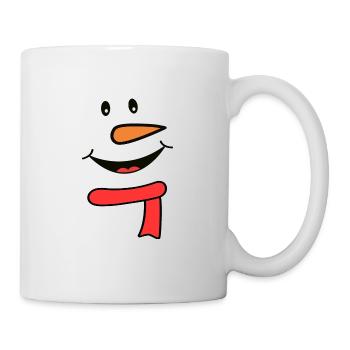 Snowman face with scarf - Mug - white - Right