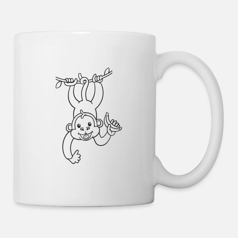 Singe, singe, banane, cadeau - Mug blanc - blanc