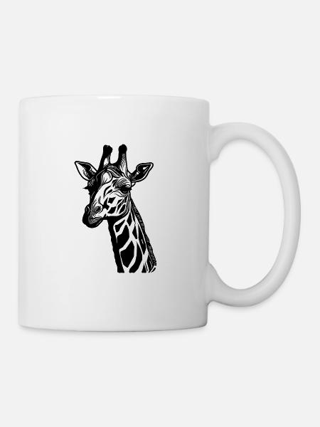 Süsse Giraffe mit niedlichem Blick - Tasse - Weiß