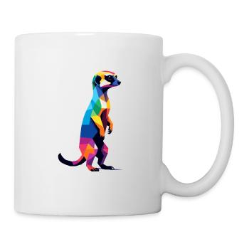 Erdmännchen in großen Pixeln Cool, Savannah Bunt - Tasse - Weiß - Rechts