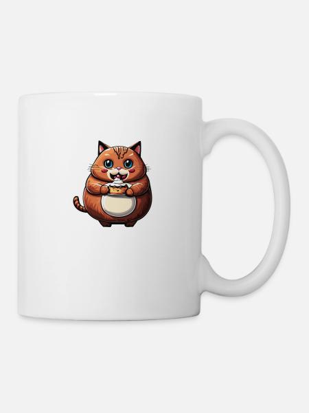 Cat eating Cake (Magical Animals Collection) - Mug - white
