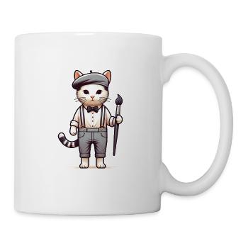Artiste de chat mignon - Mug blanc - blanc - Droite
