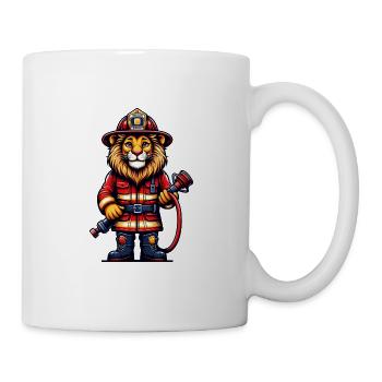 Cute Lion Firefighter - Mug - white - Right