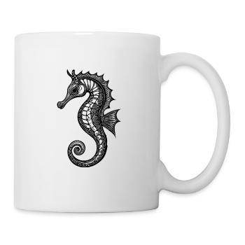 Süsses Vintage Seepferdchen - Cooles Seepferd - Tasse - Weiß - Rechts
