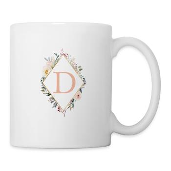 D Monogram, Floral, Boho - Mug - white - Right