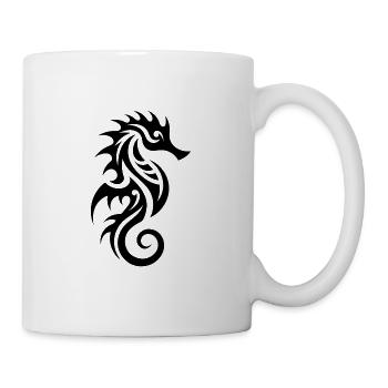 Niedliches kleines Tattoo Seepferdchen - Tasse - Weiß - Rechts
