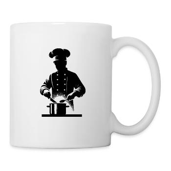 Küchenkoch und Hobbykoch Silhouette Portrait - Tasse - Weiß - Rechts