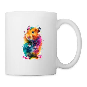 Niedlicher Hamster Regenbogenfarben - Tasse - Weiß - Rechts