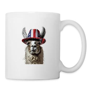 Coole Amerika Llama Sonnenbrille Patriotisch - Tasse - Weiß - Rechts