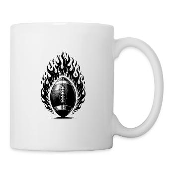 Vintage Football Kick in Flammen und Feuer - Tasse - Weiß - Rechts
