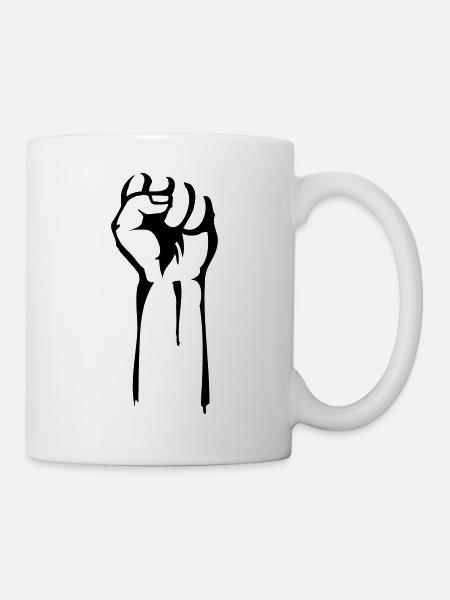 poing pochoir - Mug blanc - blanc