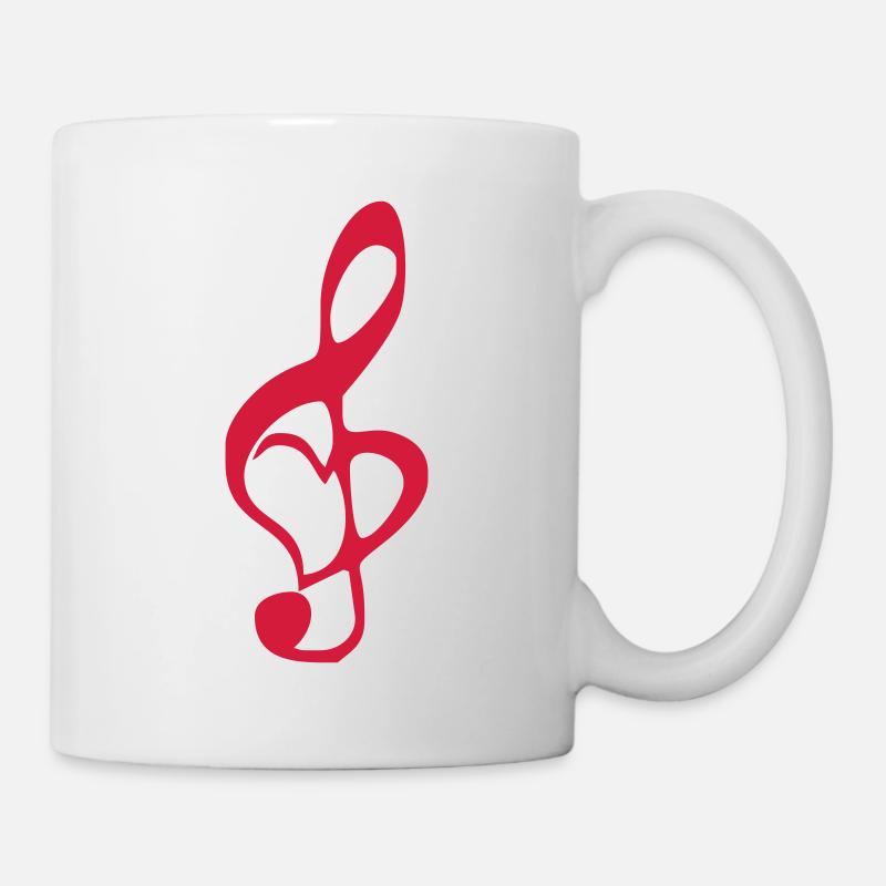 Musik, Herz - Tasse - Weiß