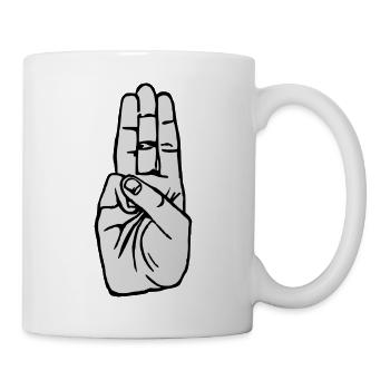 Pfadfindegruß - Tasse - Weiß - Rechts