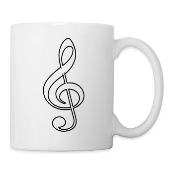 Notenschlüssel - Tasse - Weiß - Rechts
