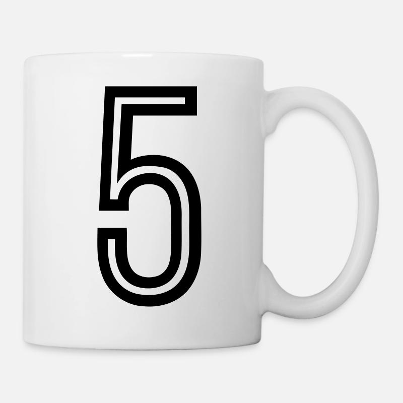 Rückennummer 5 - Tasse - Weiß
