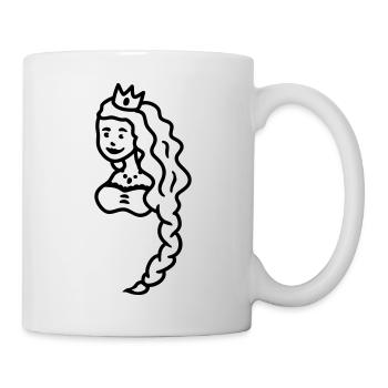 Prinzessin Haare - line - Tasse - Weiß - Rechts